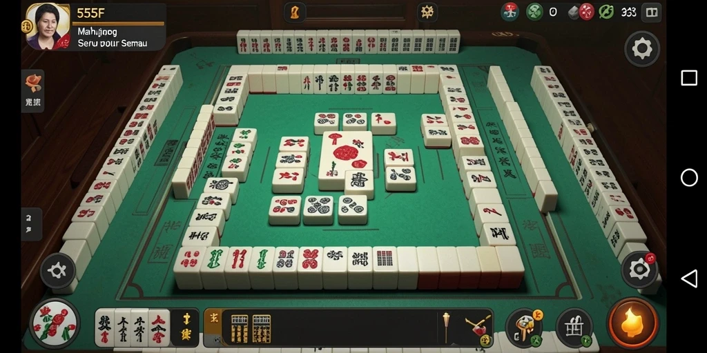 Tampilan gameplay Mahjong yang seru di 555F.