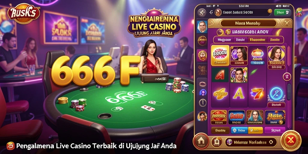 Tampilan gameplay Live Casino yang menarik di 666F.