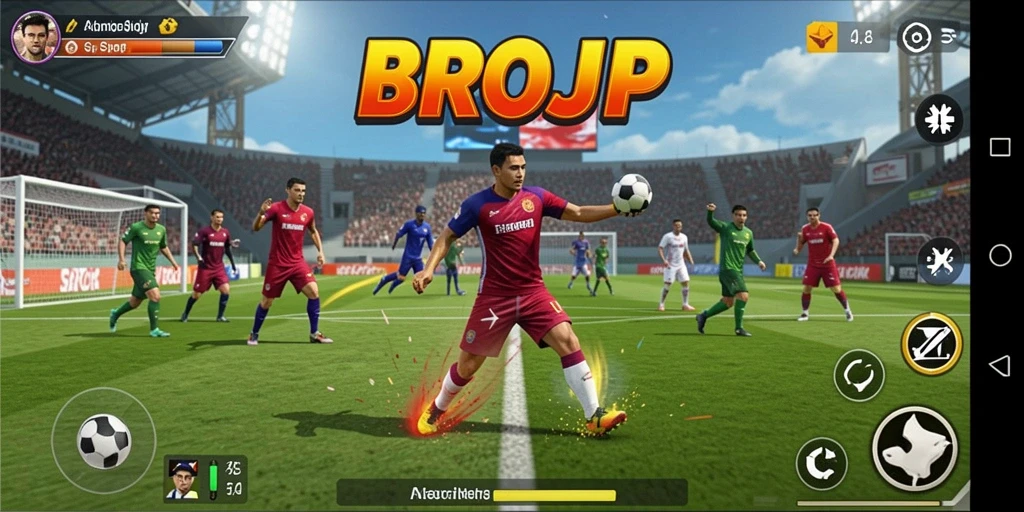 Screenshot gameplay BROJP dengan aksi olahraga seru.