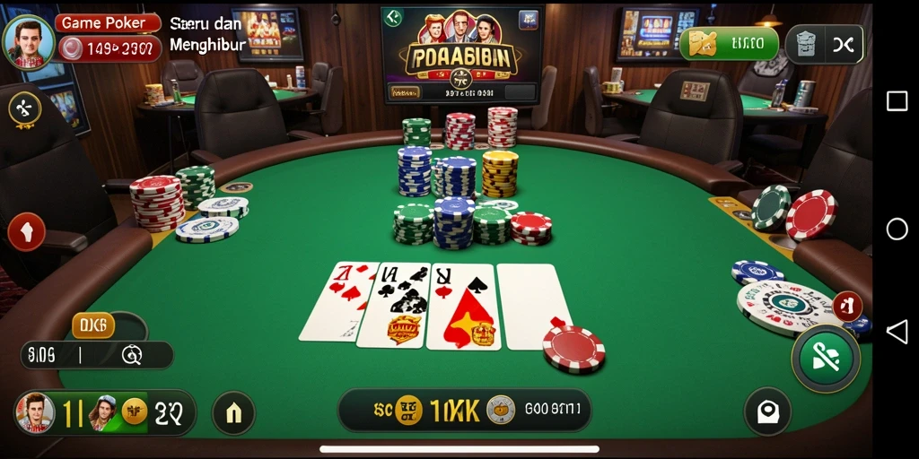 Gambaran gameplay Poker yang seru dan kompetitif di DKK.