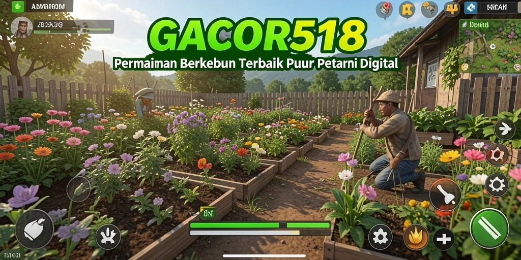 Tampilan gameplay GACOR518 dengan aktivitas bertani yang seru.