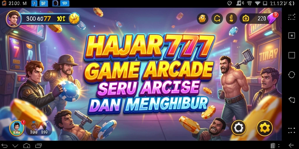 Gameplay seru dari HAJAR777 menampilkan tantangan Arcade yang menarik.