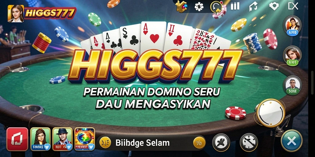 Visual gameplay seru di HIGGS777 saat bermain domino.