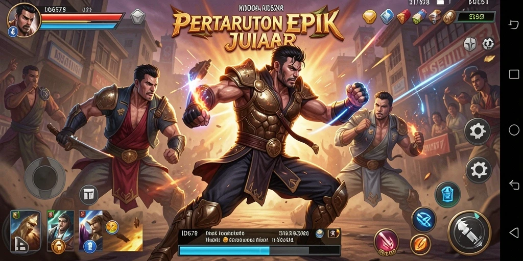 Tampilan gameplay seru di ID678 dengan pertarungan intens.