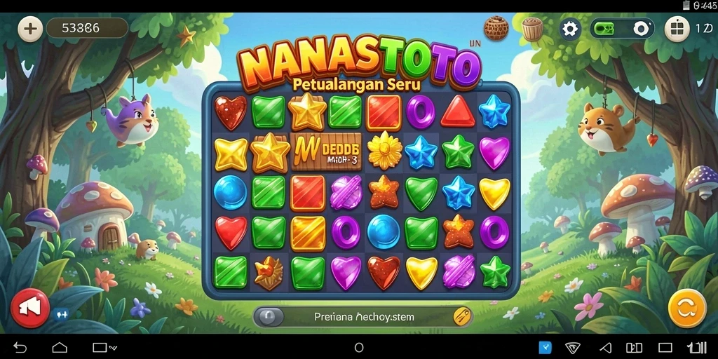 Tampilan gameplay seru NANASTOTO yang penuh warna.