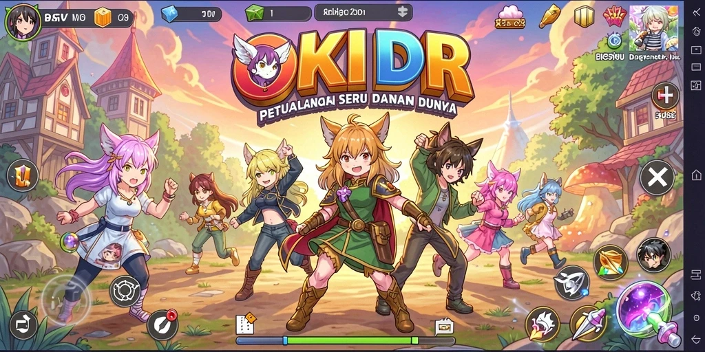 Gameplay <strong>OKIDR</strong> menampilkan karakter anime dalam pertarungan mendebarkan.