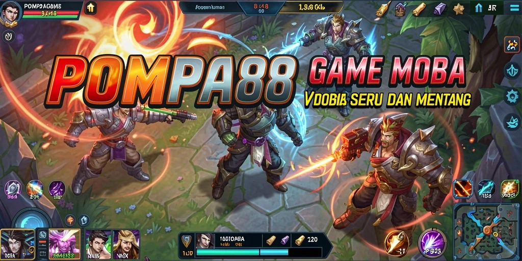 Tampilan gameplay POMPA88 yang intens di arena pertarungan.
