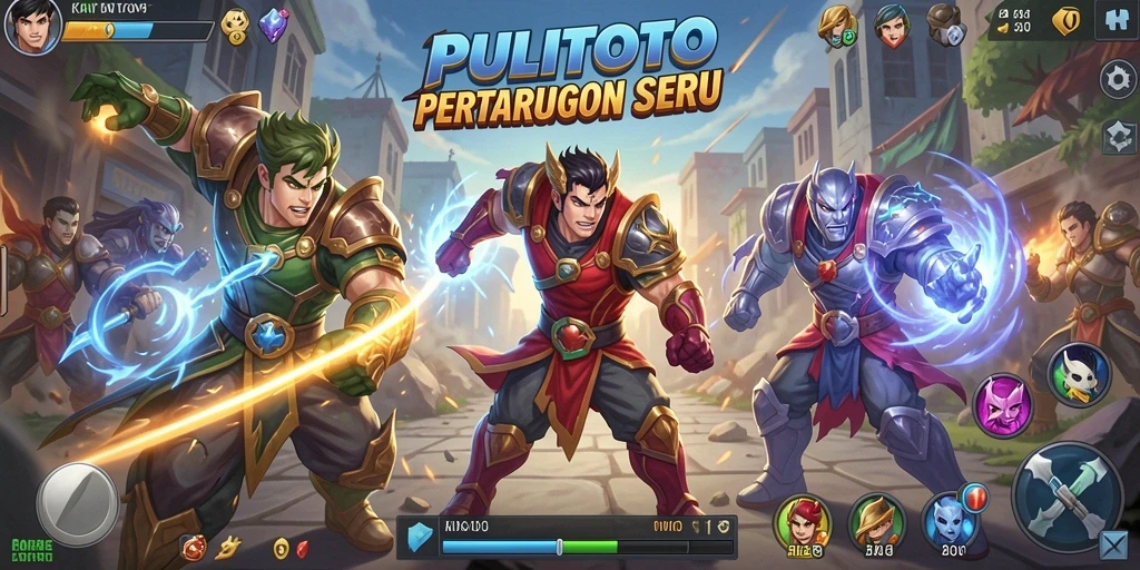 Screenshot PULITOTO menampilkan aksi pertarungan yang mendebarkan.