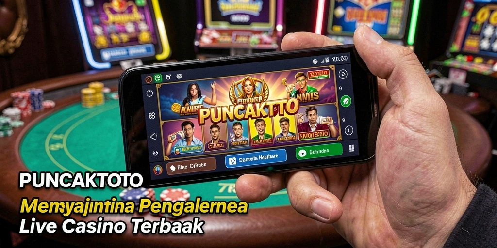 Screenshot gameplay PUNCAKTOTO menunjukkan dealer live yang interaktif.