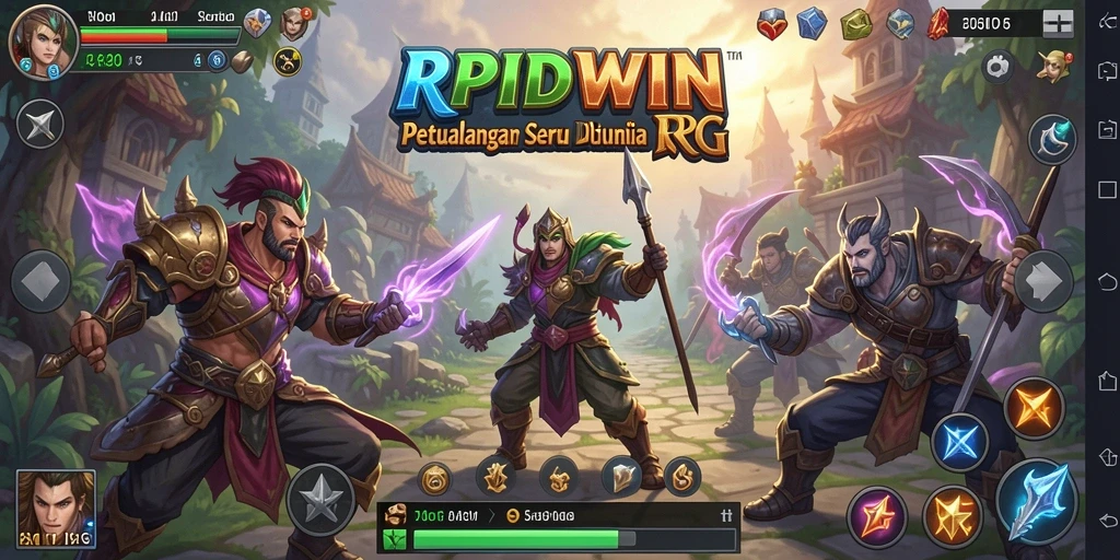Tampilan gameplay RPIDWIN yang menakjubkan dalam petualangan RPG.