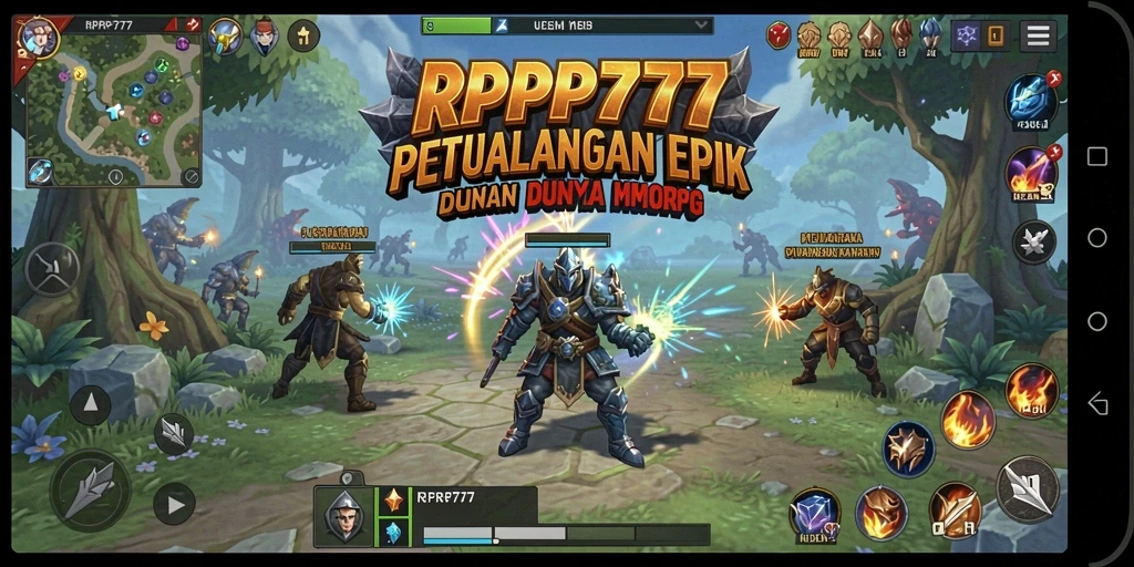 Tangkapan layar RPRP777 menampilkan aksi pertempuran epik dalam dunia MMORPG.