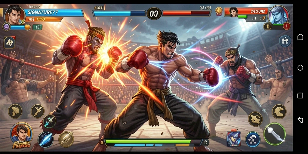 Gameplay SIGNATURE77 yang mendebarkan dengan aksi pertarungan intens.