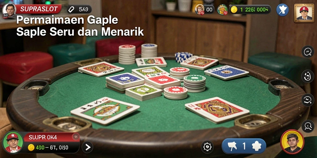 Tampilan gameplay menarik dalam permainan Gaple SUPRASLOT.