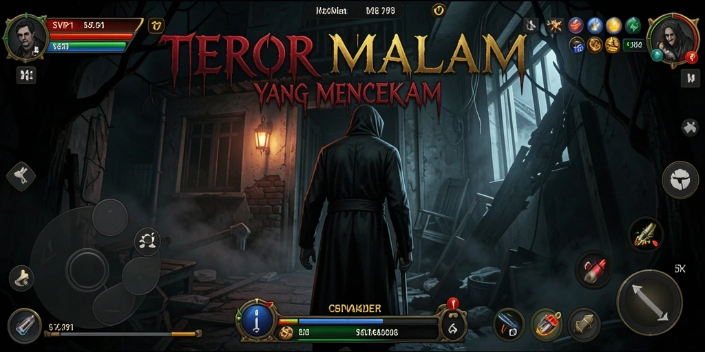Screenshot gameplay SVIP1 yang memperlihatkan suasana mencekam.