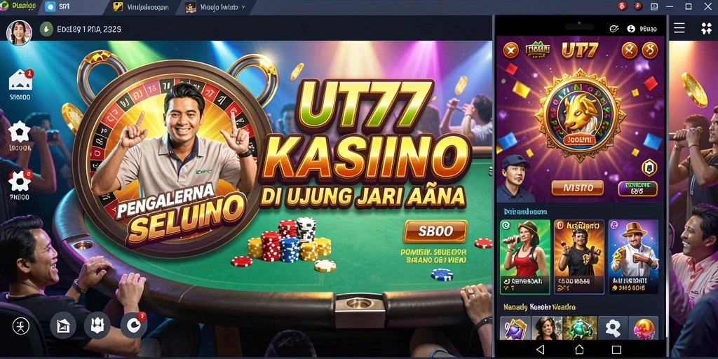 Screenshot utama UT77 menampilkan gameplay Kasino yang menarik.