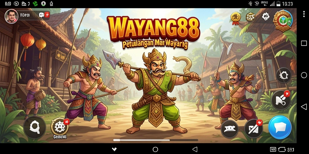 Tampilan gameplay <strong>WAYANG88</strong> saat menjelajahi dunia wayang yang indah.