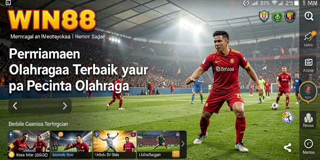 Tangkapan layar utama WIN88 menunjukkan grafik permainan olahraga yang mendebarkan.