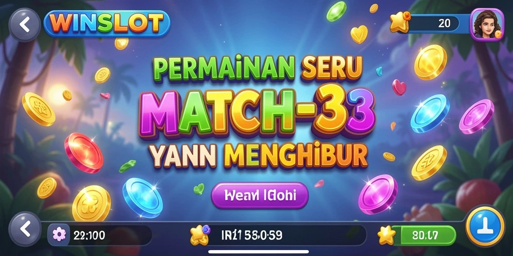 Gameplay Match-3 yang seru dan penuh tantangan.