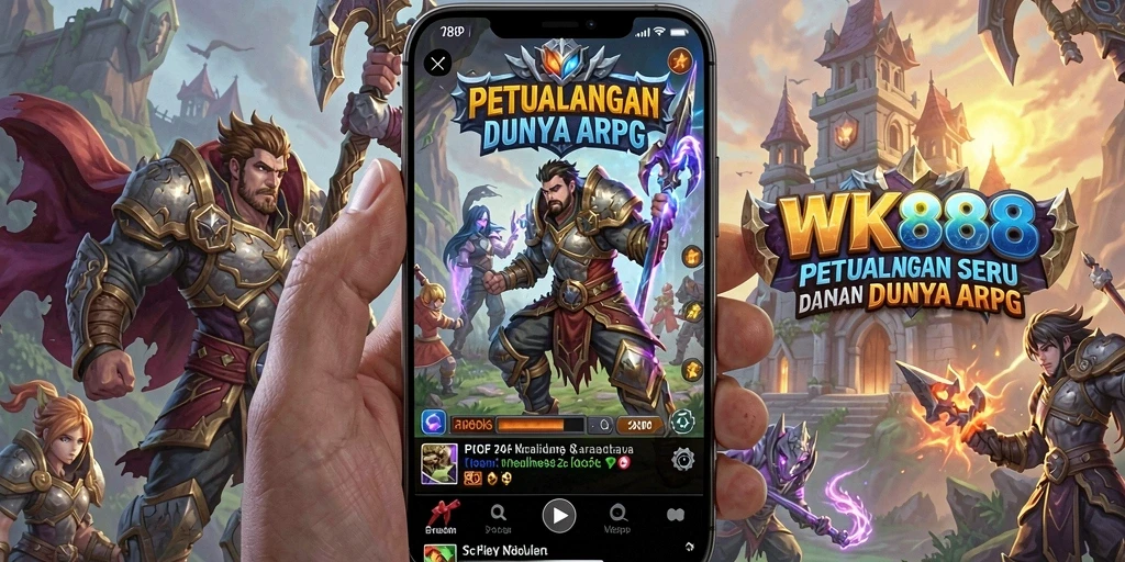 Screenshot gameplay ARPG WK888 dengan aksi pertarungan yang intens.